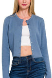 Crewneck Long Sleeve Cardigan
