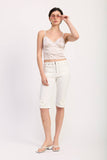 Floral Satin Cami Top with Lace Trim