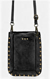 Vegan Suede Bag w Gold Accent