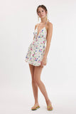 Blooming Floral Eyelet Print Halter Dress