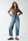 Essential Long-Sleeved Micro-Ribbed Henley Top- Truffle