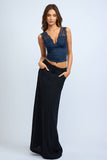Plunging Neck Lace Strap Top