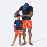 Palm Swim Shorts Coral & Lime - Mens