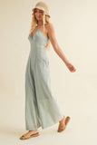 Super Soft Back Tie Wide Leg Jumpsuit