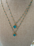 Turquoise Clover & Beads Necklace