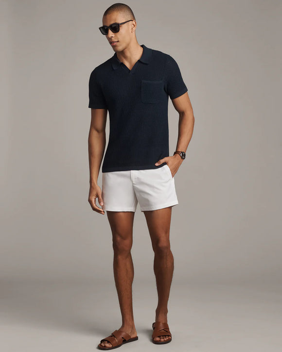 Rhone Mens Coastal Johnny Collar Polo - Navy