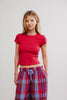 Free People WAIT A MINUTE BABY TEE / LIPSTICK RED