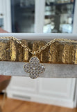 CZ Crusted Clover Necklace