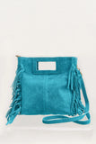 Suede Fringe Clutch