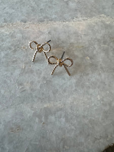 Golden Twine Bow Studs