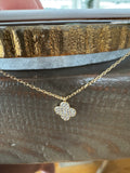 CZ Crusted Clover Necklace