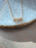 Triple Crusted Round Charm Necklace