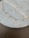 Gold & Turquoise Gem Dot Necklace