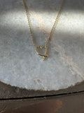 Crossover Gold Heart Necklace