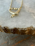 Crossover Gold Heart Necklace