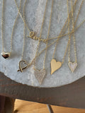 CZ Crusted Gold Heart Necklace