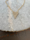 CZ Crusted Gold Heart Necklace