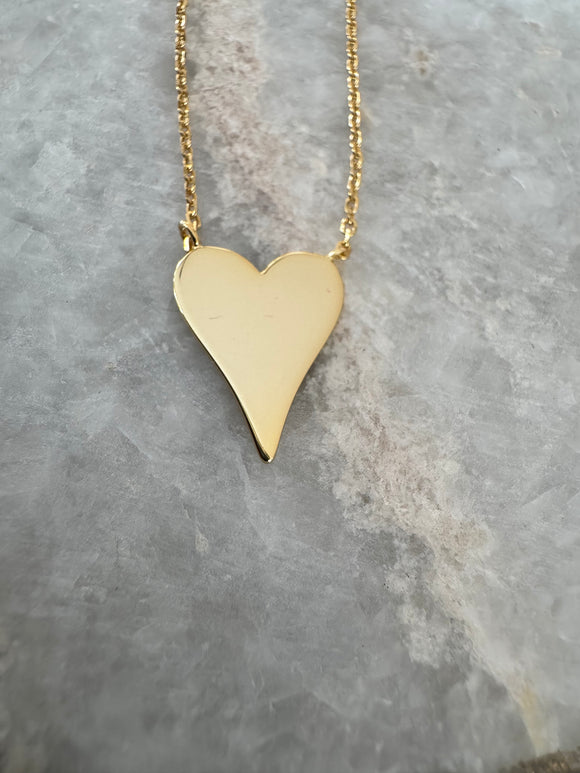 Gold Heart Pendant Necklace