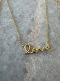 LOVE Script Gold  Necklace