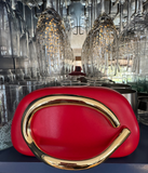 Sculpted Gold Handle Clutch (5 Colors)