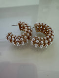 Pearl Crusted Hoop Statement Earring