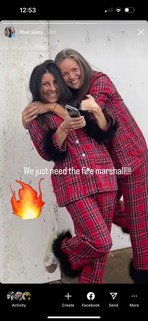 Plaid Holiday Pajamas with Fur Trim