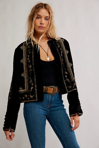 Free People MAXXIE Velvet Waist Coat