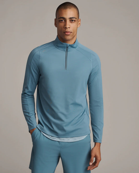 Rhone Mens Rise 1/4 Zip- Blue Stone