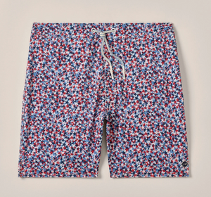 Johnnie- O 7" Half Elastic Surf Short- Seeing Stars