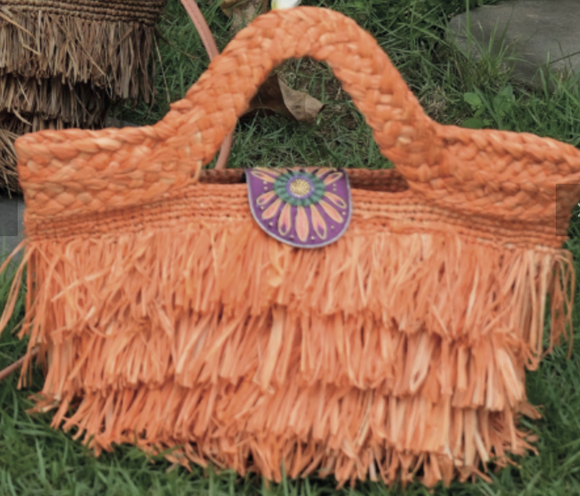 Raffia Bag- Orange