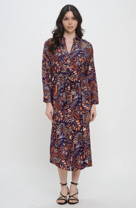 Shirt Dress- Twilight Ikat