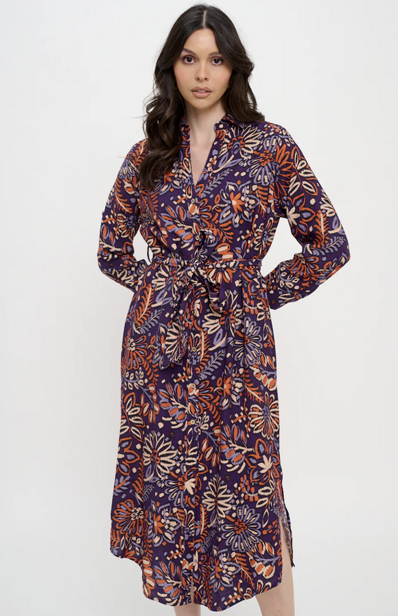 Shirt Dress- Twilight Ikat