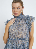 Short Sleeve Top- Blue Tempora