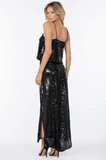 Sequin Slip Skirt- Caviar