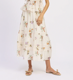 Tiered Pintuck Trim Detailed Maxi Skirt