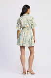 Short Sleeve Collared Shirt Dress w Elasticated Waist