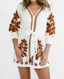 Victoria Dunn Calliope Mini Dress-Ochre