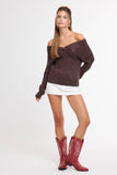 Front Twist Metallic Knit Sweater (2 Colors)