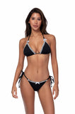 Black & White Color Block Bikini Set