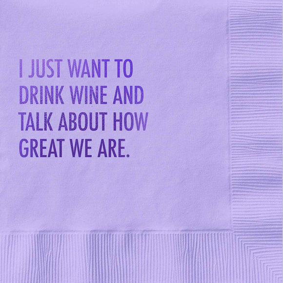 Wine & Great Cocktail Napkin