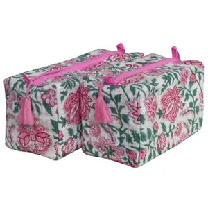 Floral Lined Pouches - Pink Floral