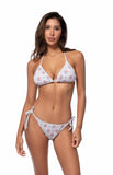 Smocked Floral Triangle Bikini Set (2 COLORS)