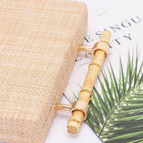 Bamboo Handle Linen Clutch