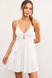 EYELET DETAIL MINI DRESS