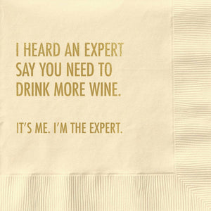 Drink More Wine Cocktail Napkin