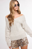 Front Twist Metallic Knit Sweater (2 Colors)
