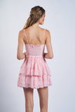 Pink Floral Lace Mini Dress