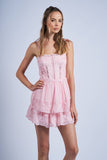 Pink Floral Lace Mini Dress