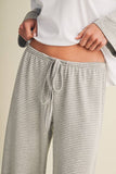 Striped Jersey Stretch Wide Leg Pants (2 Colors)