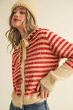 Striped Cardigan Hooded Sweater (2 Colors)